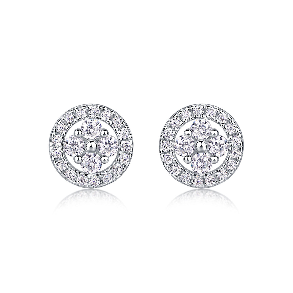 Halo Cluster Stud Earrings