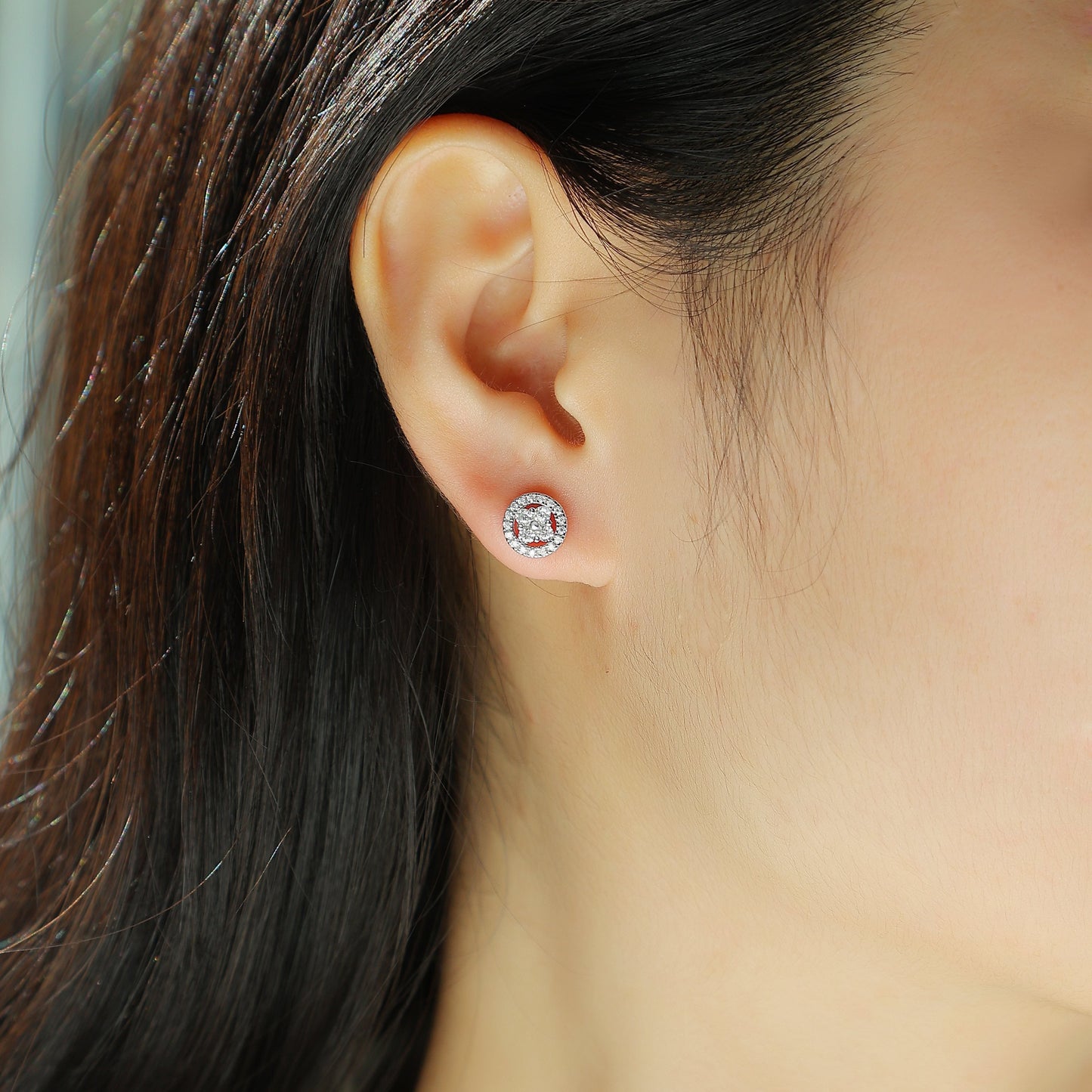 Halo Cluster Stud Earrings