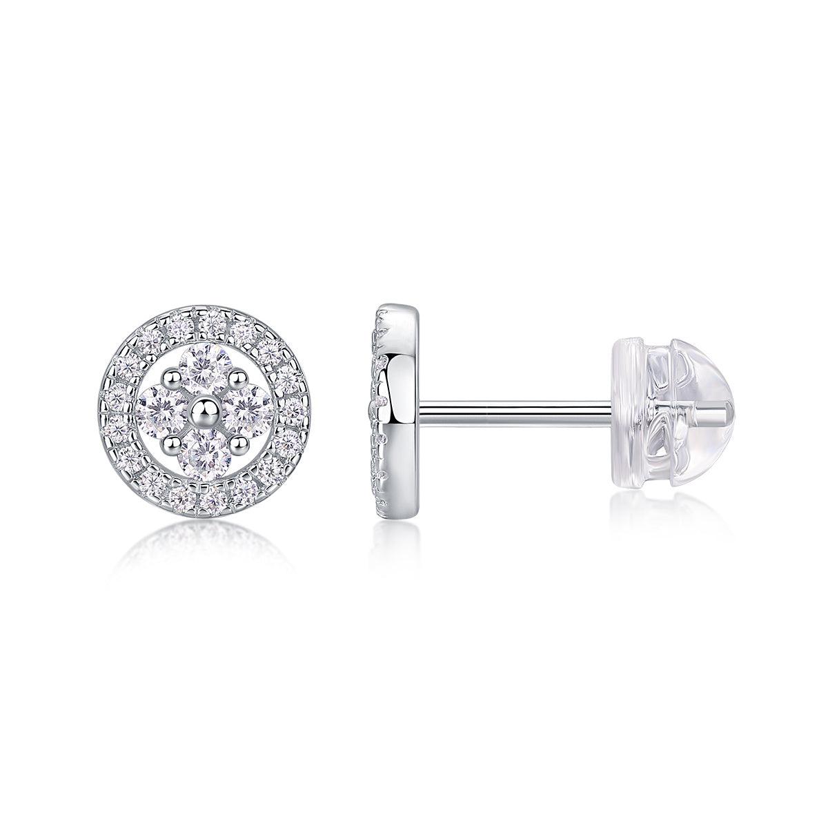 Halo Cluster Stud Earrings