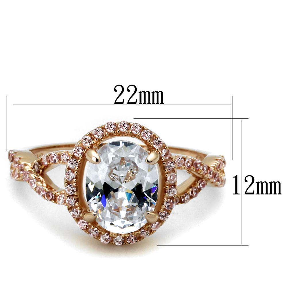 Rose Gold Halo CZ Ring