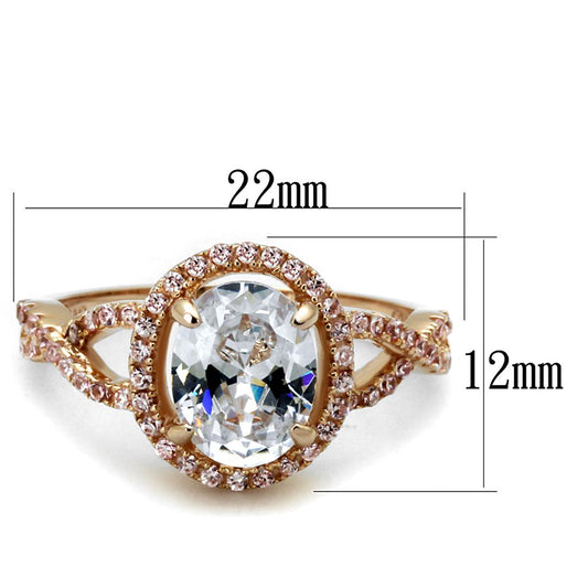 Rose Gold Halo CZ Ring