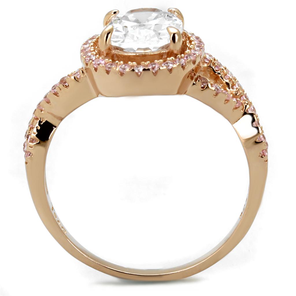 Rose Gold Halo CZ Ring