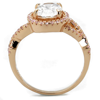 Rose Gold Halo CZ Ring