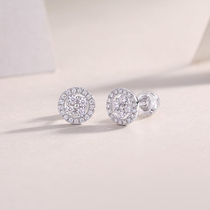 Halo Cluster Stud Earrings