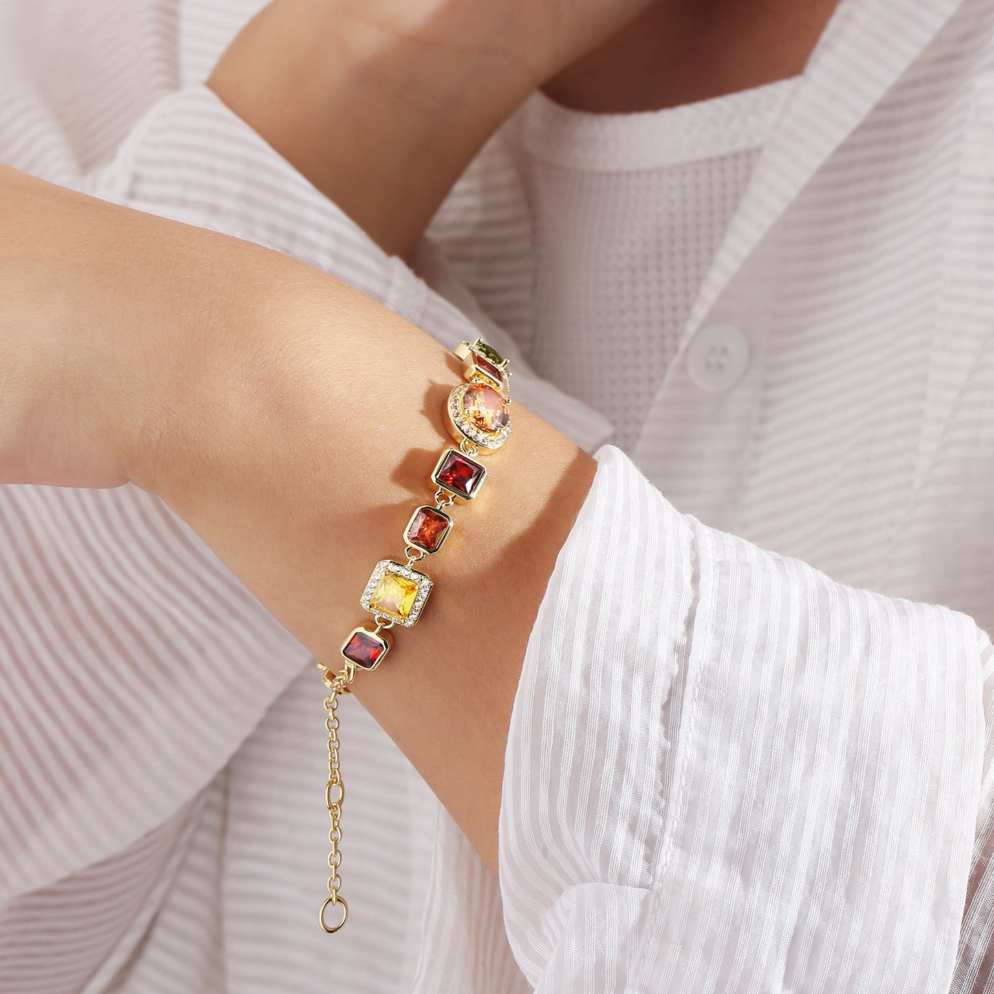 Multi Colored Cubic Bracelet