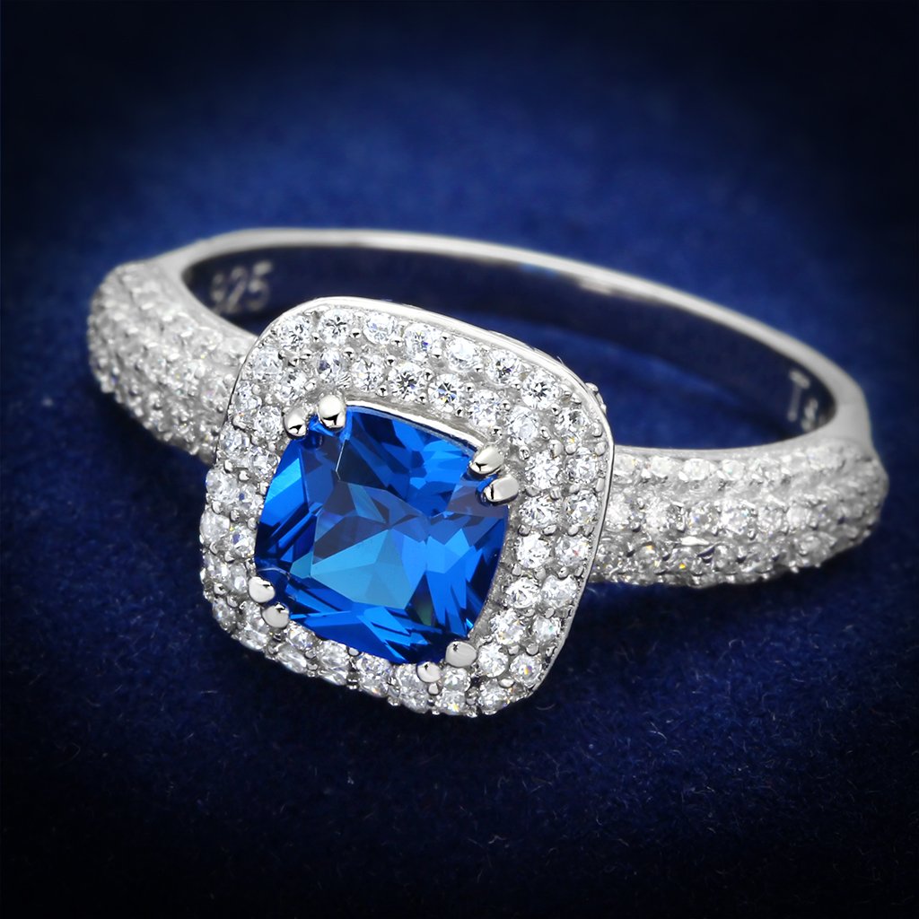 London Blue Halo Ring